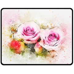 Flower Roses Art Abstract Fleece Blanket (medium)  by Celenk