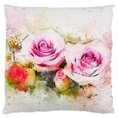 Flower Roses Art Abstract Large Cushion Case (one Side) by Celenk