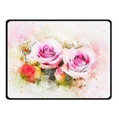 Flower Roses Art Abstract Double Sided Fleece Blanket (small)  by Celenk