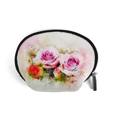 Flower Roses Art Abstract Accessory Pouches (small)  by Celenk