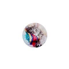 Cat Kitty Animal Art Abstract 1  Mini Buttons by Celenk