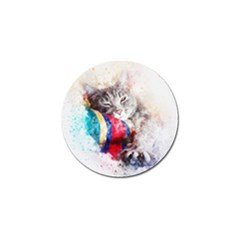 Cat Kitty Animal Art Abstract Golf Ball Marker (4 Pack) by Celenk