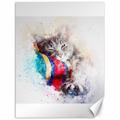 Cat Kitty Animal Art Abstract Canvas 18  X 24   by Celenk