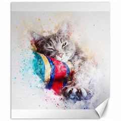 Cat Kitty Animal Art Abstract Canvas 20  X 24   by Celenk