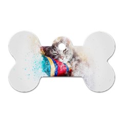 Cat Kitty Animal Art Abstract Dog Tag Bone (one Side)