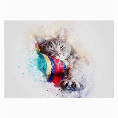 Cat Kitty Animal Art Abstract Large Glasses Cloth by Celenk