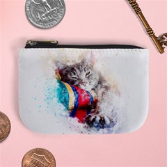 Cat Kitty Animal Art Abstract Mini Coin Purses by Celenk