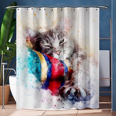 Cat Kitty Animal Art Abstract Shower Curtain 60  X 72  (medium)  by Celenk