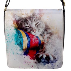 Cat Kitty Animal Art Abstract Flap Messenger Bag (s) by Celenk