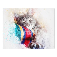 Cat Kitty Animal Art Abstract Double Sided Flano Blanket (large)  by Celenk