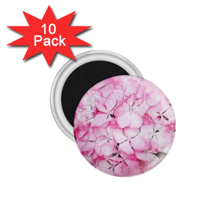 Flower Pink Art Abstract Nature 1.75  Magnets (10 pack) 