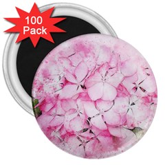 Flower Pink Art Abstract Nature 3  Magnets (100 Pack) by Celenk