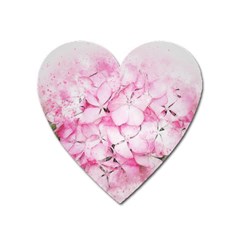 Flower Pink Art Abstract Nature Heart Magnet