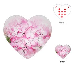 Flower Pink Art Abstract Nature Playing Cards (heart)  by Celenk