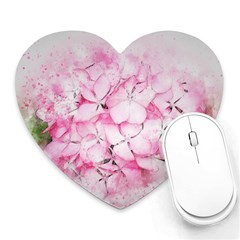 Flower Pink Art Abstract Nature Heart Mousepads by Celenk