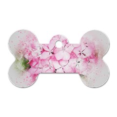 Flower Pink Art Abstract Nature Dog Tag Bone (two Sides) by Celenk