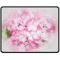 Flower Pink Art Abstract Nature Fleece Blanket (medium)  by Celenk