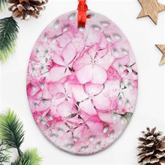 Flower Pink Art Abstract Nature Oval Filigree Ornament (two Sides) by Celenk