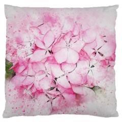 Flower Pink Art Abstract Nature Large Cushion Case (one Side) by Celenk