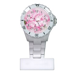 Flower Pink Art Abstract Nature Plastic Nurses Watch by Celenk