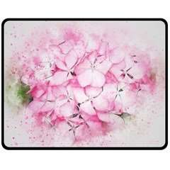 Flower Pink Art Abstract Nature Double Sided Fleece Blanket (medium)  by Celenk