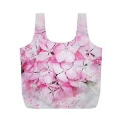 Flower Pink Art Abstract Nature Full Print Recycle Bags (m)  by Celenk