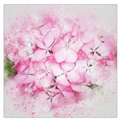 Flower Pink Art Abstract Nature Large Satin Scarf (square) by Celenk