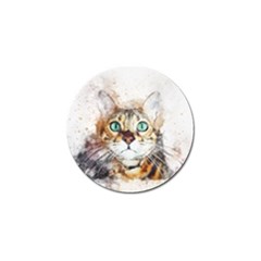 Cat Animal Art Abstract Watercolor Golf Ball Marker (4 Pack) by Celenk