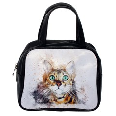 Cat Animal Art Abstract Watercolor Classic Handbags (one Side) by Celenk