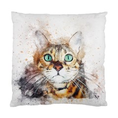 Cat Animal Art Abstract Watercolor Standard Cushion Case (two Sides) by Celenk