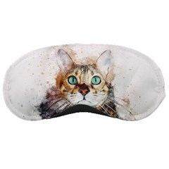 Cat Animal Art Abstract Watercolor Sleeping Masks by Celenk