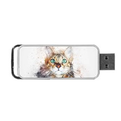 Cat Animal Art Abstract Watercolor Portable Usb Flash (one Side) by Celenk