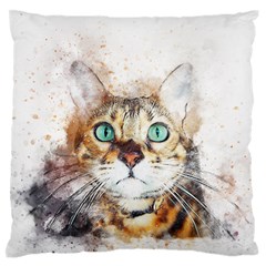 Cat Animal Art Abstract Watercolor Standard Flano Cushion Case (two Sides) by Celenk