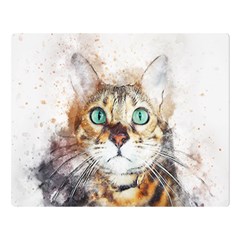 Cat Animal Art Abstract Watercolor Double Sided Flano Blanket (large)  by Celenk