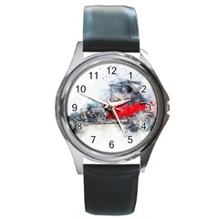 Car Old Car Art Abstract Round Metal Watch by Celenk