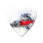 Car Old Car Art Abstract Heart Magnet Front