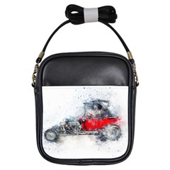 Car Old Car Art Abstract Girls Sling Bags by Celenk