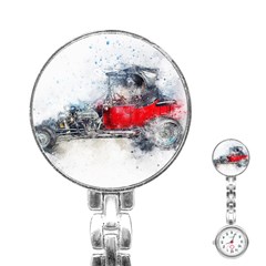 Car Old Car Art Abstract Stainless Steel Nurses Watch by Celenk