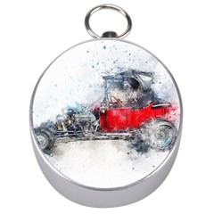 Car Old Car Art Abstract Silver Compasses by Celenk