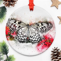 Butterfly Animal Insect Art Ornament (round) by Celenk