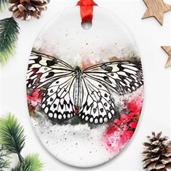 Butterfly Animal Insect Art Ornament (oval) by Celenk