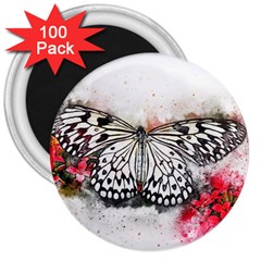 Butterfly Animal Insect Art 3  Magnets (100 Pack) by Celenk