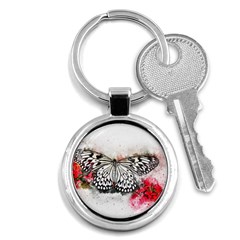 Butterfly Animal Insect Art Key Chains (round)  by Celenk