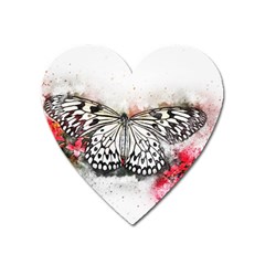 Butterfly Animal Insect Art Heart Magnet by Celenk