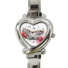 Butterfly Animal Insect Art Heart Italian Charm Watch by Celenk