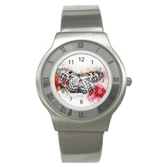 Butterfly Animal Insect Art Stainless Steel Watch by Celenk