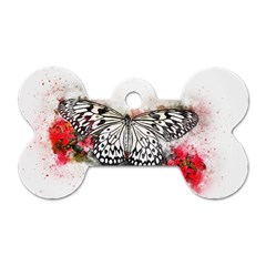 Butterfly Animal Insect Art Dog Tag Bone (one Side) by Celenk