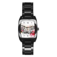 Butterfly Animal Insect Art Stainless Steel Barrel Watch by Celenk