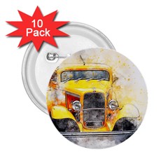 Car Old Art Abstract 2 25  Buttons (10 Pack) 