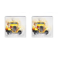 Car Old Art Abstract Cufflinks (square) by Celenk